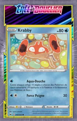 Krabby - EB01:Epee et Bouclier - 042/202 - Carte Pokemon Neuve Francaise - Image 1