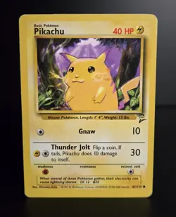 Pokemon TCG - PIKACHU - 87/130 - UNLIMITED - BASE SET 2 (2000) - WOTC - MP - Image 1