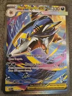 POKEMON TCG Mega Sharpedo EX 127/094 Special Illustration Rare Phantasmal Flames - Image 1