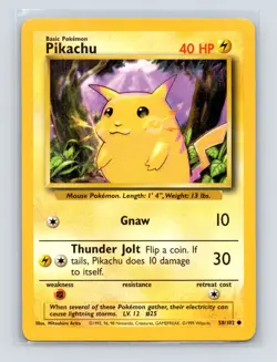 Pokemon TCG Pikachu 058/102 Base Set Normal MP - Image 1