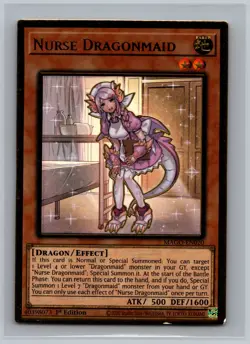 Nurse Dragonmaid MAGO-EN020 Yugioh CCG Maximum Gold 1st Edition RARE Premium - Image 1