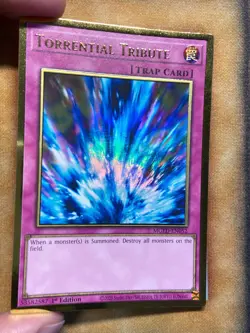 Yugioh Torrential Tribute MGED-EN052 Gold Rare MISPRINT ERROR! Half Foil NM - Image 2