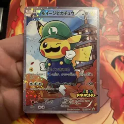 Custom FAN ART CARD Poncho-Wearing Luigi Pikachu 296/XY-P Full Art Japanese NM - Image 4