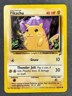 Pikachu 87/130 Base Set 2 Common 2000 Basic Pokemon Card TCG WOTC NM - Image 1