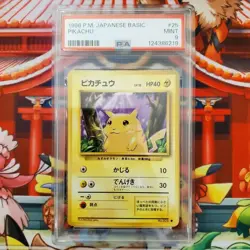 Pikachu 1996 Japanese Base Set PSA 9 Holo Pokemon Card - Image 1