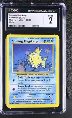 CGC 2 Shining Magikarp 2001 Neo Revelation 66/64 Holo Pokemon Card - Image 1