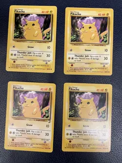 Set Of 4 TCG Pikachu Card (Base Set 2 87/130) Excellent condition - Image 1