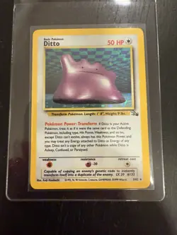 Pokemon TCG Ditto Fossil Holo Rare Card 3/62 LP - Image 1