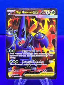 Pokemon Mega Heracross EX 108/094 Phantasmal Flames SR Full Art English Card TCG - Image 1