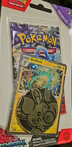 Pokemon TCG:Scarlet&Violet Temporal Forces Pk W/coin & BELLIBOLT COLLECTIBLE - Image 2