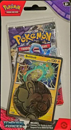 Pokemon TCG:Scarlet&Violet Temporal Forces Pk W/coin & BELLIBOLT COLLECTIBLE - Image 4