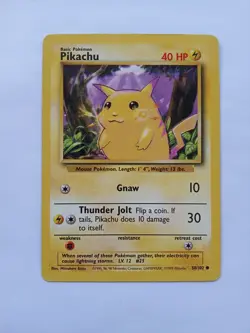 LP- Pokemon TCG Pikachu Base Set 58/102 Regular Unlimited Common - Image 1