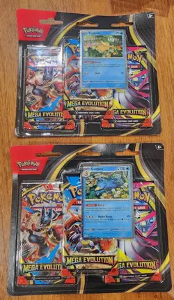 Pokemon TCG Mega Evolution Booster 3 Pack Blister Bundle Psyduck & Golduck Promo - Image 1
