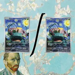 Venusaur with The Starry Night | Van Gogh Pokemon Cards | Eng. | #20 | Read Des. - Image 1