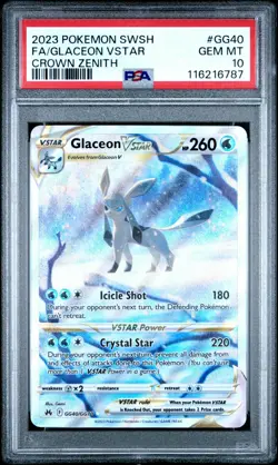 Pokemon Glaceon VSTAR GG40/GG70 Crown Zenith Ultra Rare Card - PSA 10 GEM MINT - Image 1
