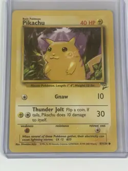 Pikachu 87/130 Base Set 2 Pokemon TCG Card Vintage 1999 - Image 1