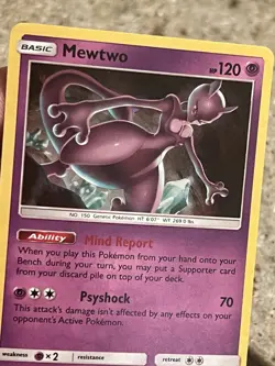 Mewtwo 75/214 2019 S&M Unbroken Bonds Pokemon Card Cracked Ice Holo Exclusive - Image 2