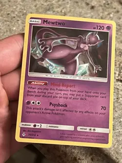 Mewtwo 75/214 2019 S&M Unbroken Bonds Pokemon Card Cracked Ice Holo Exclusive - Image 5