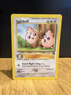 Igglybuff Black Star Promo 36 VG-EX Rare Non Holo Card Pokemon League 2001 - Image 1