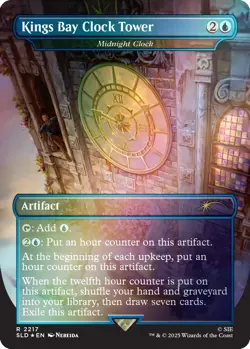 MTG Kings Bay Clock Tower / Midnight Clock, Foil, New/Unplayed, Secret Lair - Image 1