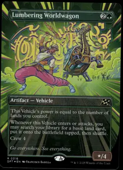 1x Foil Lumbering Worldwagon (Borderless) - Aetherdrift - NM - MTG - Image 1
