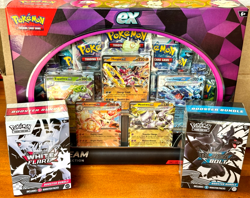 Pokemon TCG 2x Booster Bundles (Bolt + Flare) + Tera Team EX Collection Box - Image 1