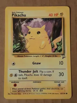 Pokemon Pikachu 87/130 Base Set 2 LP See Pictures - Image 1
