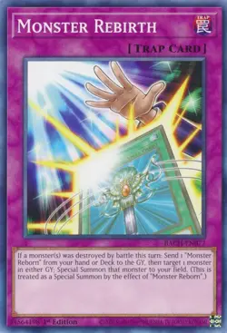 3X YuGiOh MONSTER REBIRTH x3 | BACH-EN077 Battle of Chaos Common - Image 2