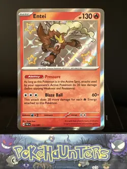 Pokemon Card Entei 112/091 Paldean Fates Holo Shiny Rare NM - Image 1