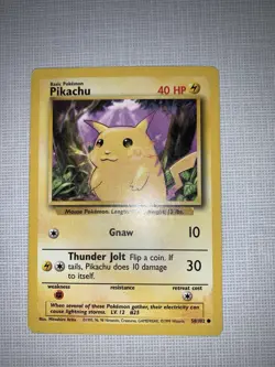 PIKACHU 87/130 - COMMON - Base Set 2 - VINTAGE WOTC Pokemon Card - LP - Image 1