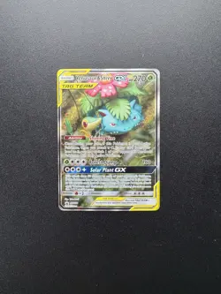 Venusaur & Snivy GX Tag Team Pokemon Card Holo Rare Near Mint Condition - Image 1