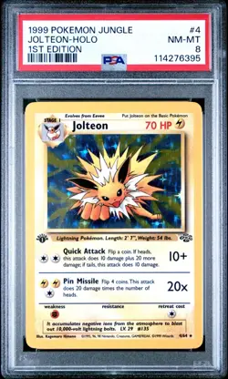 1999 Pokemon TCG Jolteon Jungle 4/64 Holo 1st Edition - Image 2