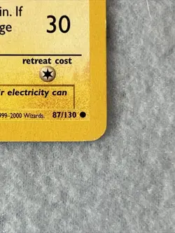 Pikachu 87/130 Base Set 2 Pokemon TCG Common Electric Non Holo Damage/Crease - Image 5