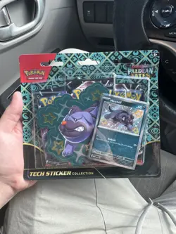Pokemon Scarlet & Violet Paldean Fates 3 Pack Blister Collection Shiny Maschiff - Image 1