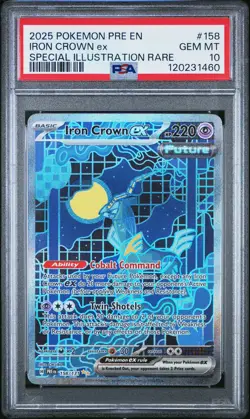 2025 POKEMON PRE EN-PRISMATIC EVOLUTIONS #158 IRON CROWN EX PSA 10 - Image 1