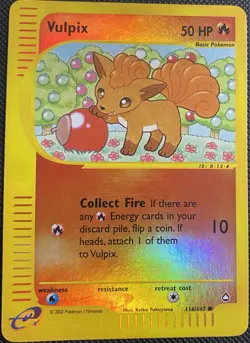 Pokemon TCG: Vulpix Aquapolis #116/147 Reverse Holo LP Condition - Image 1