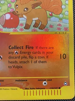 Pokemon TCG: Vulpix Aquapolis #116/147 Reverse Holo LP Condition - Image 4