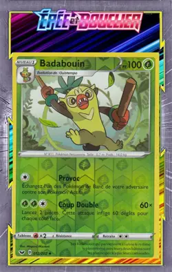 Badabouin Reverse -EB01:Epee et Bouclier- 012/202 -Carte Pokemon Francaise - Image 1