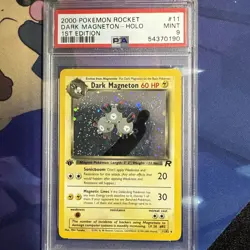 2000 Pokemon Team Rocket Dark Magneton 1st Edition Holo Rare #11 PSA 9 Fat Swirl - Image 1