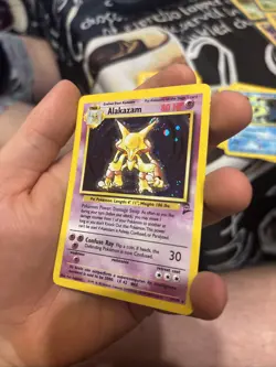 Pokemon TCG Alakazam Base Set 2 1/130 Holo Unlimited Holo Rare With Holo Swirl - Image 2