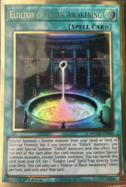 Eldlixir of Black Awakening - MGED-EN049 - Premium Gold Rare 1st Edition Yugioh - Image 1