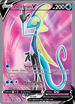 Inteleon V 180/192 Rebel Clash NM Full Art Ultra Rare Pokemon Card - Image 1