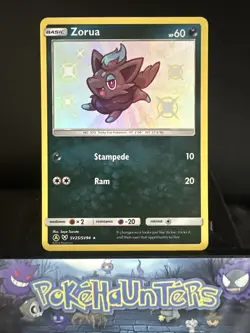 Pokemon Card Zorua SV25/SV94 SM Hidden Fates Baby Shiny Rare Near Mint - Image 1