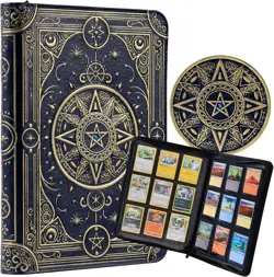 Star Mage Trading Card Binder - 9 Pocket Ringless Navy Bronze + Blue Jewel - Image 1