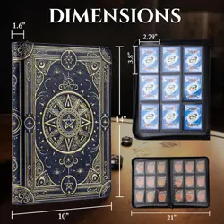Star Mage Trading Card Binder - 9 Pocket Ringless Navy Bronze + Blue Jewel - Image 3