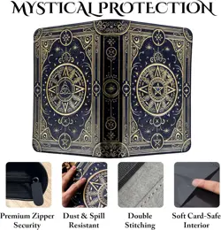 Star Mage Trading Card Binder - 9 Pocket Ringless Navy Bronze + Blue Jewel - Image 4