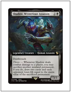 1x Shadow, Mysterious Assassin, Extended Art, Final Fantasy, Magic MTG NM - Image 1