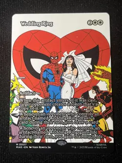 Magic The Gathering Spider-Man Wedding Ring Mythic Rare Borderless Artifact 0007 - Image 1