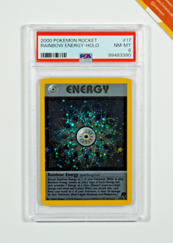 Pokemon PSA 8 Rainbow Energy #17 Holo Rocket 2000 English - Image 1