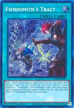 Yugioh INFO-EN061 Fiendsmith's Tract Secret Rare 1st Edition MINT - Image 1